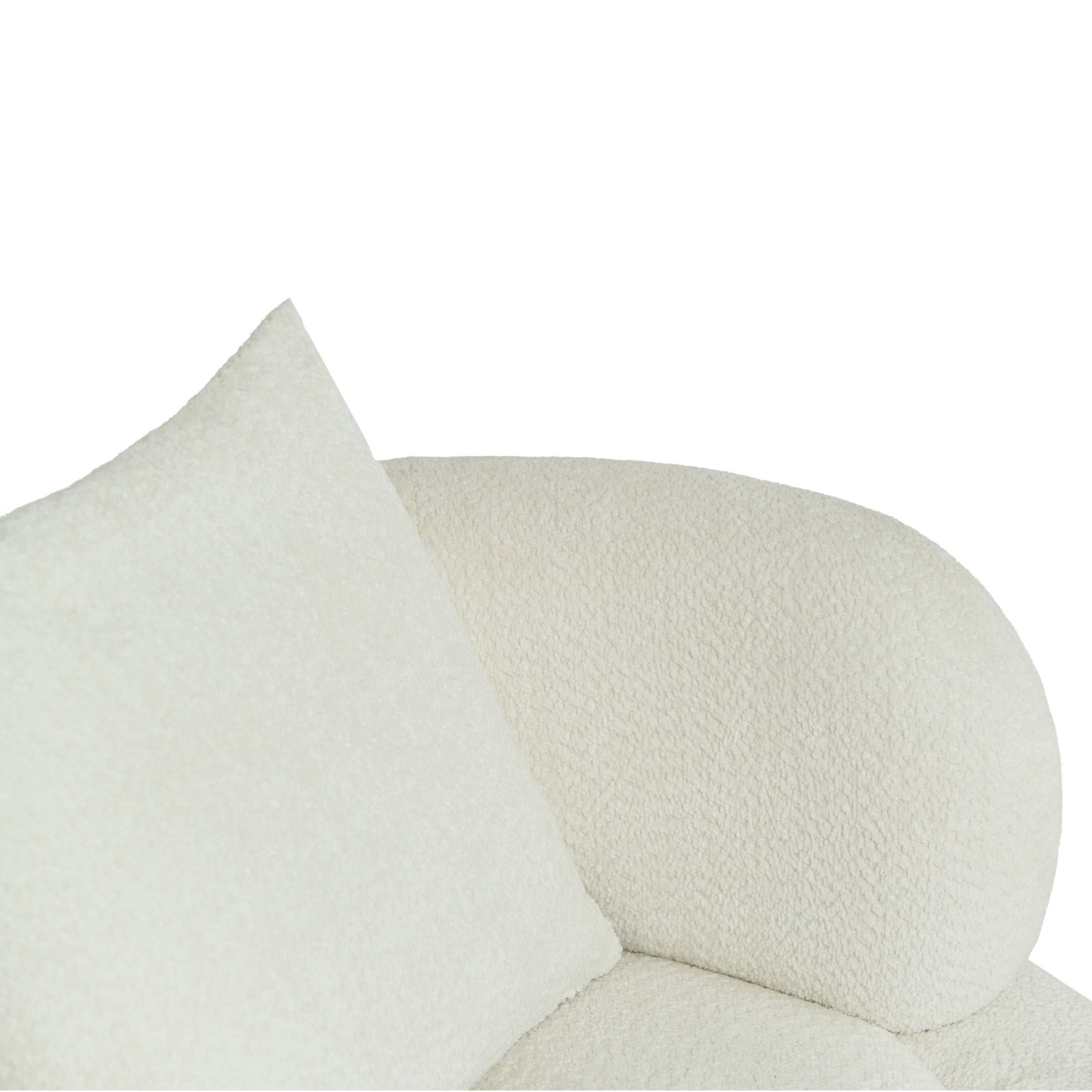Noble House Kilby Nordic 36" Chenille Bucket Accent Chair with Ottoman, Lazy Lounge Club Chair for Living Room, White