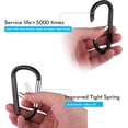 thumbnail image 3 of MEC 6PCS Black Carabiner Caribeaner Clip,3" Large Aluminum D Ring Shape Carabeaner with 6PCS Keyring Keychain Hook…, 3 of 12