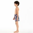 thumbnail image 3 of Xmarks Father Son Matching Swim Trunks - Tropical Printed Swimming Trunk Set - Drawstring Elastic Waistband Beach Shorts with Pockets - Daddy and Me Bathing Suits, 3 of 5