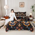 thumbnail image 4 of Feelyou Boho Floral Flower Bedding Comforter Set, Hippie Mandala Plant Twin Comforter Sets, Old Fashion Style Reversible Bedding Set, Breathable Home Decor, 2 Pieces, 4 of 8