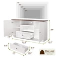 thumbnail image 3 of 63 in Farmhouse TV Stand for TVs up to 70 Inch, Modern Entertainment Center with Storage Drawer and Open Shelves, Shaker Door TV Console Media Cabinet for Living Room, Bedroom, White, 3 of 9