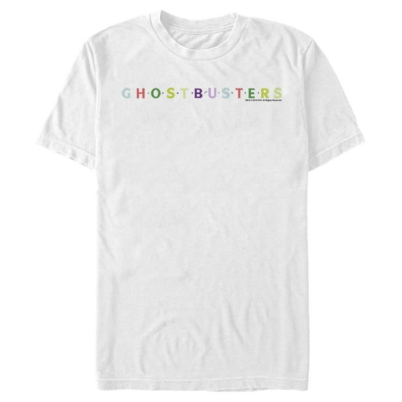 Men's Ghostbusters Colorful Logo  Graphic Tee White 3X Large