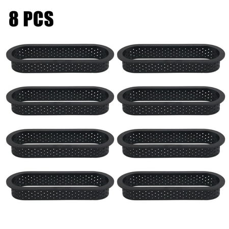 

Goodhd 8Pcs Cake Mold Perforated Cutter Oval-Shape Mousse Ring Tart Decor Baking