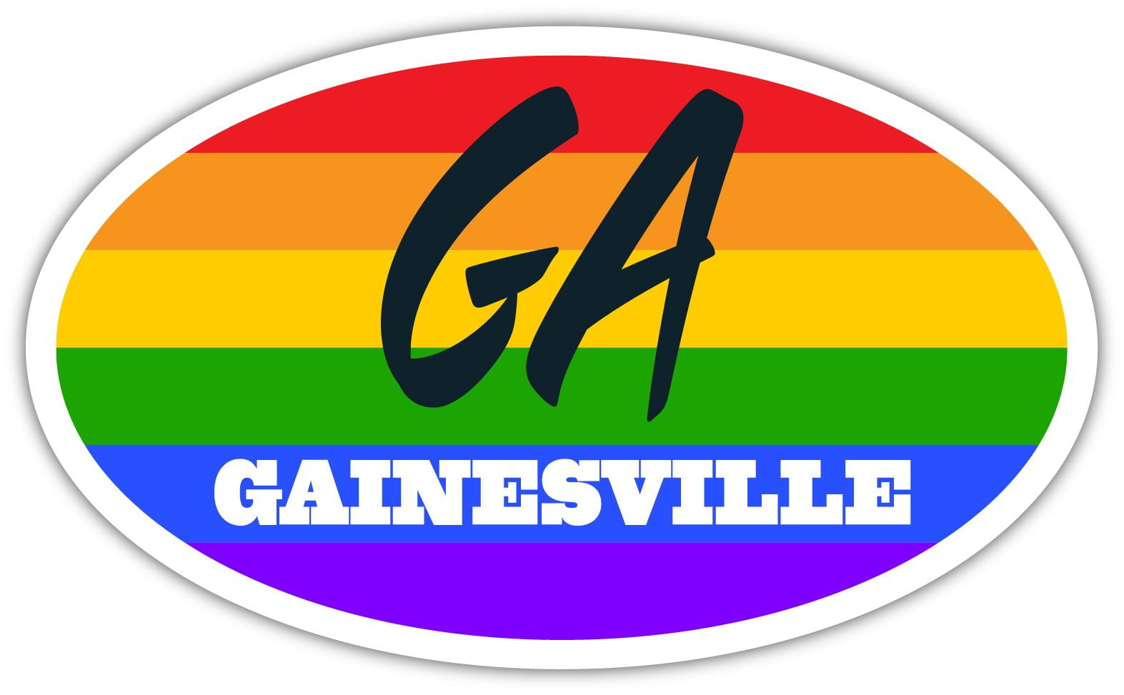 Gainesville GA Hall County Rainbow Pride Flag 6 Stripes Pride
