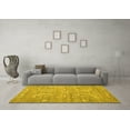 thumbnail image 3 of Ahgly Company Machine Washable Indoor Square Persian Yellow Traditional Area Rugs, 7' Square, 3 of 4