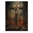 thumbnail image 3 of Designart "Darkness Christianity Crucifixion wall decor" Religion & Spirituality Print on Natural Pine Wood, 3 of 5