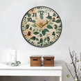 thumbnail image 2 of Yayeee Wall Clock Battery Operated 9.5" Silent Quartz Non-Ticking for Living Room Decor, Floral Design, 2 of 8