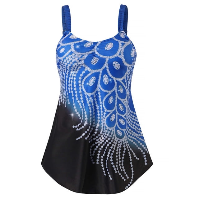 HAWEE Women Plus Size Bathing Suits Two Piece Tummy Control Swimsuit Tankini Swimwear Tank Top with Shorts(S-5XL)