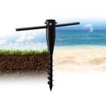 FENHRTVM Metal Umbrella Anchor 17Inch Heavy Duty Black Beach Umbrella Holder Stabilize Flag ,Pole