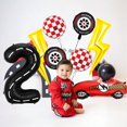 thumbnail image 4 of Set de globos CHUN-YAN Race Car Checkered Lightning para el segundo cumpleaños, 4 of 7