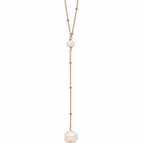Sterling Silver Rose-Tone Freshwater Cultured Pearl With 2 In Ext. Necklace Made China -Jewelry By Sweet Pea
