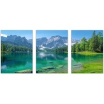 Hieng 3PCS Forest Wall Art Nature Modern Canvas Painting,Artwork Picture for Home Decoration Living Room BedroomDining Room Wall Decor(only canvas)