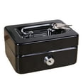 thumbnail image 1 of Cash Lock Box Compact Shock-proof Portable Multi Compartments Deposit Cash Cash Safe Metal Box Jewelry Precious Stuff Container Mini Cash Box, 1 of 8