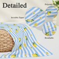 thumbnail image 3 of Cute Lemon Floral Body Pillow Cover 20 x 60 Inch Decorative Pillow Cover Farmhouse Blue White Striped Lumbar Pillowcase Seasonal Rectangle Cushion Case for Couch Sofa Bed Living Room, 3 of 9