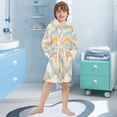 thumbnail image 5 of FORMRS Niños Bathrobe Unisex Hooded Robe Soft Plush Pajamas Sleepwear, Size 2-3T, Purple Rainbow Clouds, 5 of 7