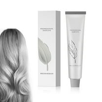 Silver Hair Dye, 2 in 1 Natural Essence Extract Silver Hair Dye, Silver Metallic Hair Dye, Silver Gray Natural Hair Dye Cream, Silver Grey Smoke Hair Color No Bleach, for All Hair Types