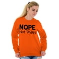 thumbnail image 4 of Nope Not Today Tomorrow Sarcastic Unisex Plus Fleece Graphic Sweatshirt Brisco Brands 5X, 4 of 5