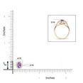 thumbnail image 4 of ANGARA Natural 0.2 Ct. Amethyst with Diamond Halo Ring in 14K Rose Gold for Women (Ring Size: 9), 4 of 9