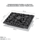 thumbnail image 4 of FLINE | Combo parrilla de gas y Campana Acero Inoxidable | vidrio templado y acero negro | negra 80 cm| 5 quemadores | 3 velocidades | OP5ABR80, 4 of 5