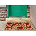 thumbnail image 2 of Abbott Doormat Durable Coir Fibre, Colorful Welcome Mat, Weather-Resistant Entry Décor, 18x30", Cardinals & Holly, 2 of 2