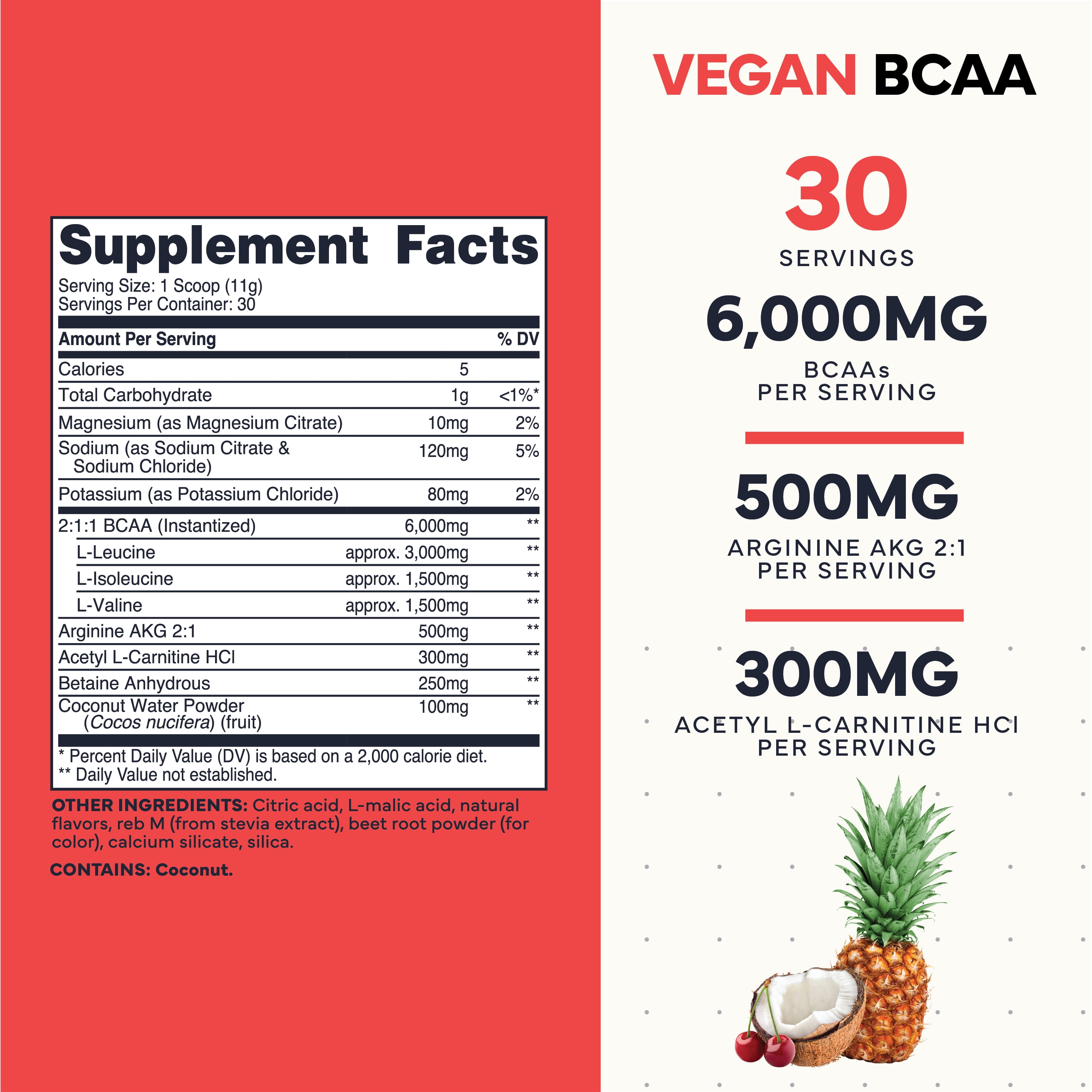 Type Zero Ultra Clean Vegan BCAA Powder + Electrolytes (Tropical Punch | 6G)