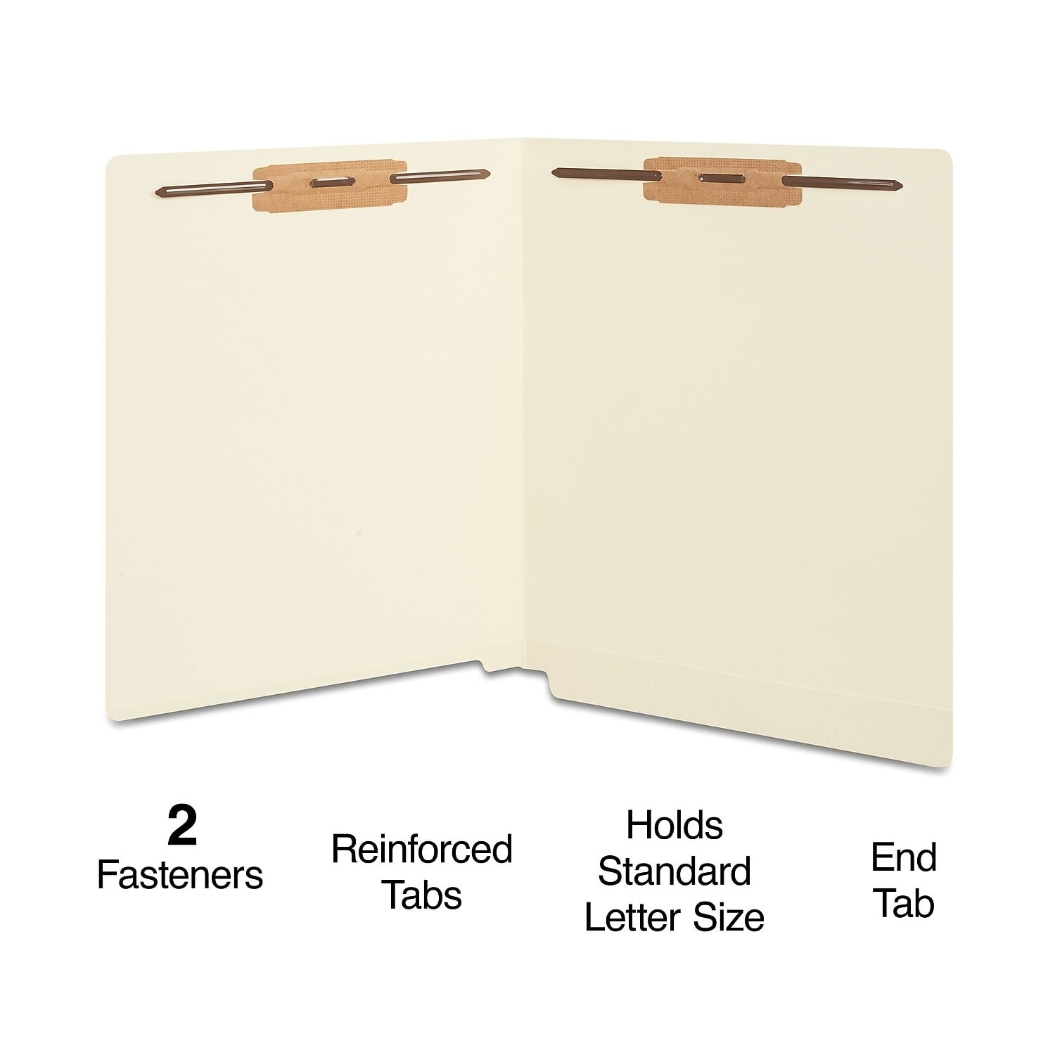 Staples End-Tab Fastener Folders with Reinforced Tabs Letter Manila 150/BX 613397