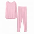 thumbnail image 3 of Matching Pajamas for Couples Fall Fashion Must Have Women Pajama Sets Crew Neck Cozy Women's Sleepwear Long Sleeve Shirts Womens Pjs Sets Pink, 3 of 7