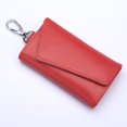 thumbnail image 1 of Leather Key Chain Male / Female Key Holder Manager Small Bag Split Car Key Wallet Housekeeper Key Box Mini Card Bag-watermelon red, 1 of 7