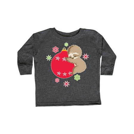 

Inktastic Cute Christmas Baby Sloth on Red Ornament with Snowflakes Gift Toddler Boy or Toddler Girl Long Sleeve T-Shirt