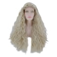 thumbnail image 1 of Unique Bargains Perruques à Lace Front pour Femmes 24 Pouces Blond Long Ondulé avec Bonnet de Perruque, 1 of 8