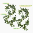 thumbnail image 3 of Qissep 2 Pcs Artificial Eucalyptus Garland with Flowers,Hanging Plants,Faux Silver Dollar Eucalyptus Greenery Garland Vines for Home Wedding Party Wall Decor,5.91 ft, 3 of 7