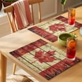thumbnail image 4 of Canada Placemats Set of 12 Red Maple Leaf Flag Farmhouse Shabby Wooden Grain Place Mats Indoor Wipeable Table Mats Washable Dining Table Placemats for Kitchen Holiday Party Home Decor 13x19 Inch, 4 of 9