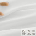 thumbnail image 3 of Linen Kitchen Curtains 24 Inch Length Light Filtering Boho Window Curtains Semi Sheer Half Drapes for Bathroom Basement RV Small Windows Rod Pocket 2 Panels Ivory White, 3 of 5
