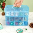 thumbnail image 6 of Casewin Blue 3-Tier Stackable Storage Container Box with 30 Adjustable Compartments, Plastic Organizer Box with Handle for Art & Crafts Accessories, Beauty Supplies, Fuse Beads, Washi Tapes, 6 of 9