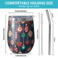 thumbnail image 5 of Christmas 12oz Stainless Steel Insulated Wine Tumbler with Lid and Straw – Double Wall Vacuum Mug for Hot & Cold Drinks, 304 Steel Interior, Sweat-Free Design, 5 of 5