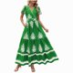 thumbnail image 1 of Vestido Corto para las Mujeres Impresión de Verano Bolsillo Manga Corta Vestido de Playa Fluyente, 200D Tela de Cuatro Lados para Viajes, Fiesta Y Uso Casual Diario, 1 of 8