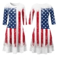 thumbnail image 5 of BOMYJESK 4th Of July Dresses for Women 250th Anniversary USA Flag Floral Maxi Dresses Independence Day Art Print Summer Dresses Beach Long Dresses Elegant Classy Party Apparel White XL, 5 of 6