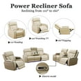 thumbnail image 5 of Leather Power Recliner Sofa Set with LED Lights, Reclining Sectional Sofa for Living Room, 3-Piece Set, 5 of 5