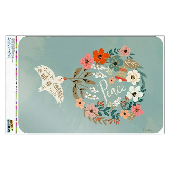 Christmas Peace Wreath Dove Bell Home Business Office Sign