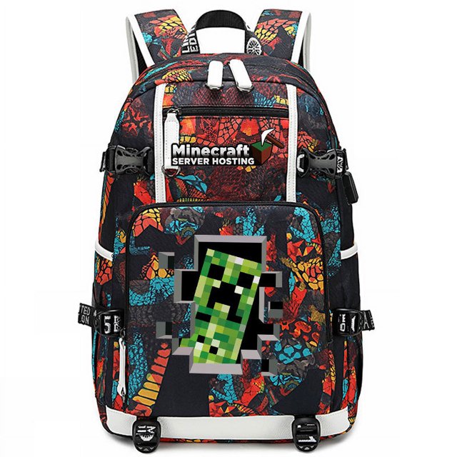 My World Games Peripheral Backpack Teenage Student Backpack Large Capacity Trendy Bag-sebneei