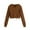 Brown, variant on Women's Trendy Cropped Hoodie with Drawstring Long Sleeve Pullover Top Lightweight Comfortable Street Style Fashion Top M Size Pink