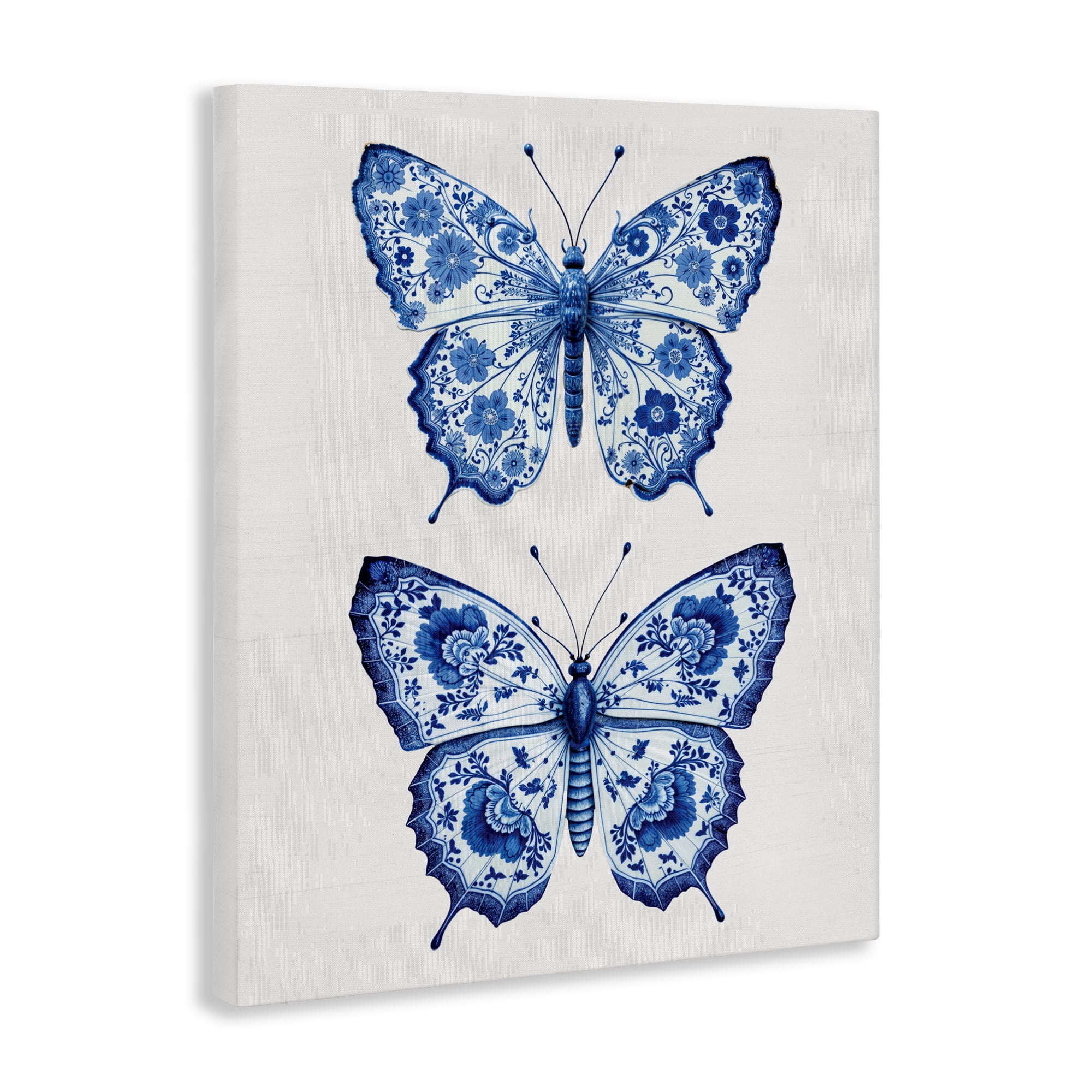 Ornate Toile Pattern Butterflies Canvas Wall Art, design by Lettered and Lined