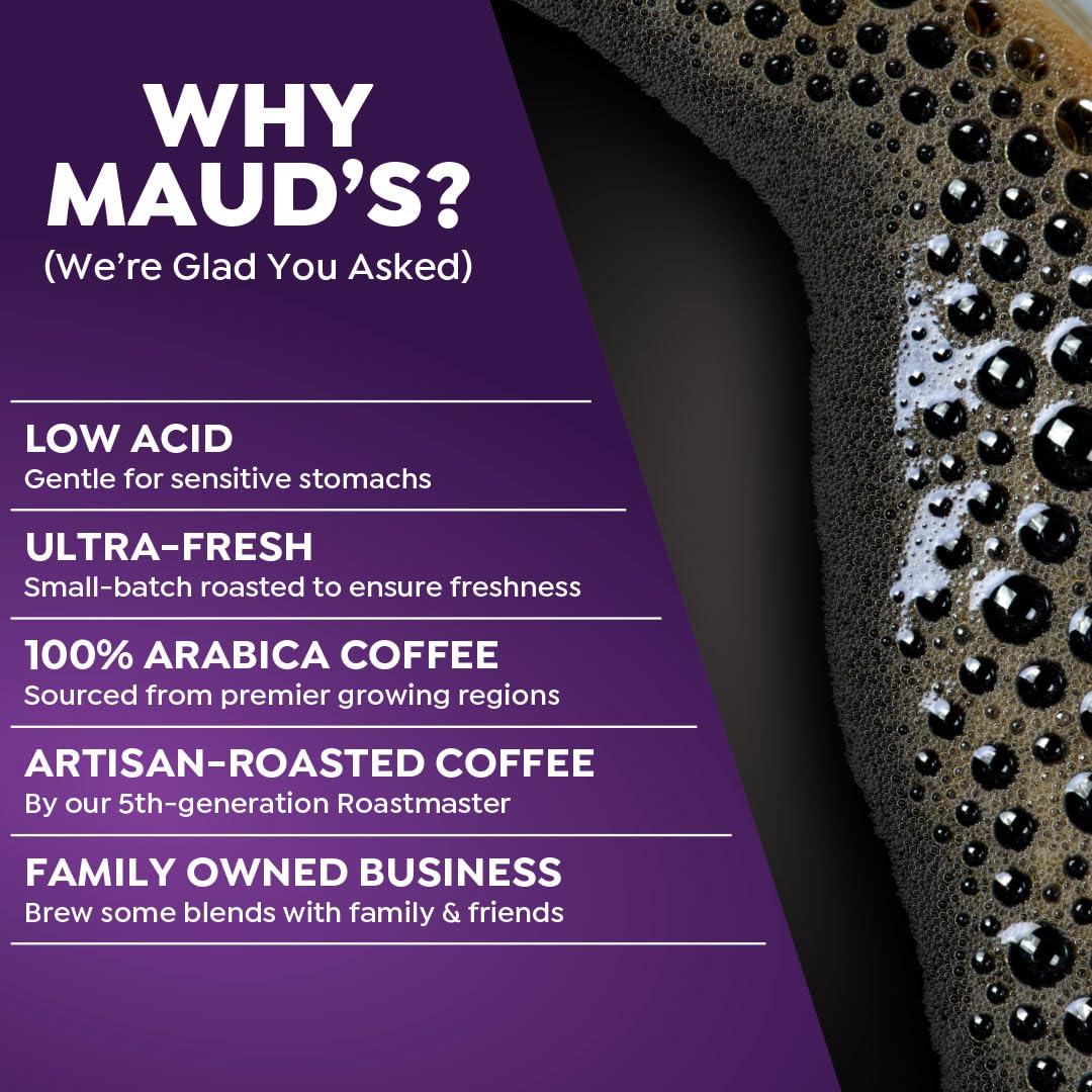 Maud's Half Caff Coffee Pods, 50ct, Medium Roast Coffee in Single Serve Pods – 100% Arabica Coffee, Compatible with Keurig K Cups Maker