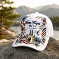 thumbnail image 4 of Never Forget 9/11 Patriotic Cap We Will Remember Twin Towers Floral USA Flag Embroidered Adjustable Baseball Hat for Men Women, 4 of 5