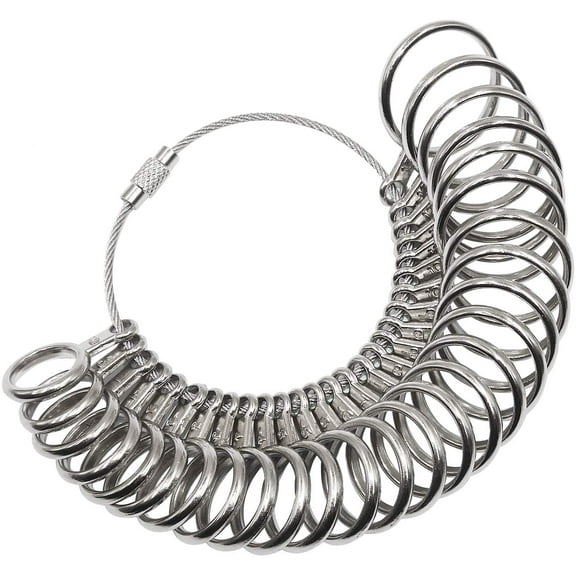 NIUPIKA Ring Sizer Measuring Tool Set Metal Finger Sizing Gauge Women Men Wedding Rings Measurement Jewelry Tool US Size 0-13 with Half Size