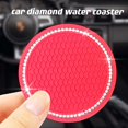 thumbnail image 3 of 2 posavasos para coche, piezas de automóvil, posavasos universales de silicona antideslizantes para coche de 2,75 pulgadas, bonito adorno interior de diamante (rojo) RV, 3 of 5