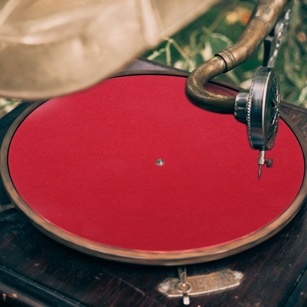 Tebru Turntable Mat,Turntable Mat Wool Red High Quality AntiStatic