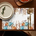 thumbnail image 5 of Rustic Thanksgiving Placemats Set of 4, Machine Washable Durable Linen Table Mats with Pumpkin and Turkey Pattern, Heat Resistant Autumn Dining Table Mats, 5 of 6