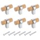 thumbnail image 1 of Uxcell 6 Pcs T Bar Tiradores de Cajón de Madera con Agujero Único con Tornillos, Madera de Haya/Plata, 1 of 1