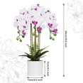 thumbnail image 2 of Artificial Orchid Flower in Grey Pot, Faux Pink Orchid Real Touch Fake Phalaenopsis Bonsai for Office Home Wedding Party Indoor Decor (Pink 1), 2 of 5